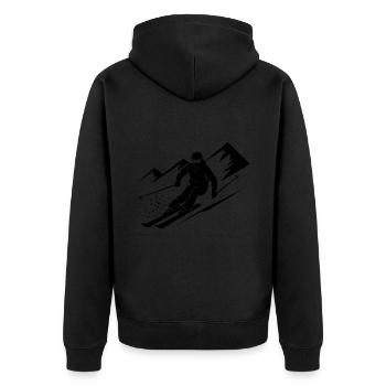 Skiers Ski Winter Winter Holiday Winter sports - Unisex Premium Organic Zip Hoodie - black - Back - Nico (187cm)