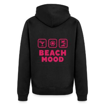 Beach Mood Sommer Sonne Meer Cocktail - Unisex Premium Bio Zip Hoodie - Schwarz - Hinten - Nico (187cm)