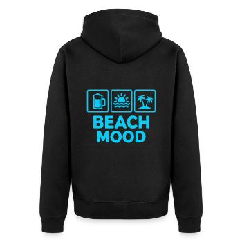 Beach Mood Sommer Sonne Meer Bier - Unisex Premium Bio Zip Hoodie - Schwarz - Hinten - Nico (187cm)