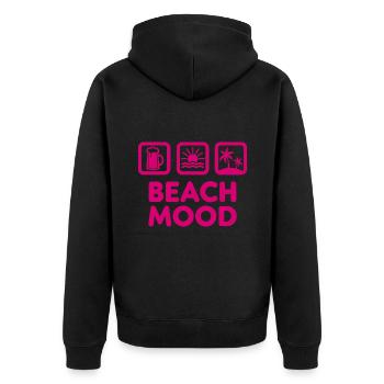 Beach Mood Sommer Sonne Meer Bier - Unisex Premium Bio Zip Hoodie - Schwarz - Hinten - Nico (187cm)