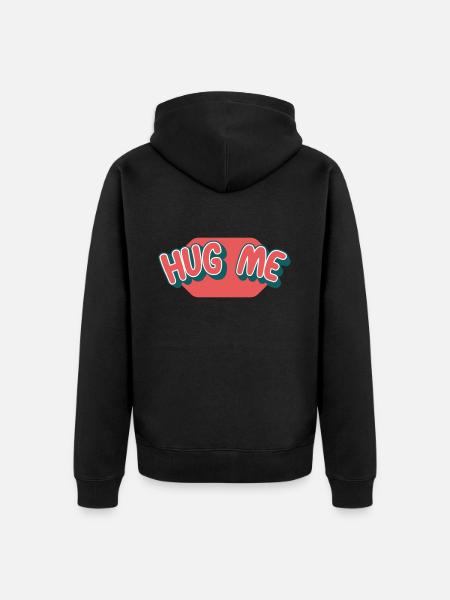 Hug me | Colors can be changed - Unisex Premium Organic Zip Hoodie - black