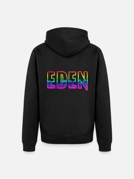 eden rs regenbogen - Unisex Premium Bio Zip Hoodie - Schwarz