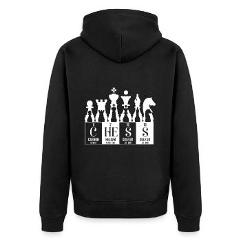 Elemente des periodischen Schachsystems - Unisex Premium Bio Zip Hoodie - Schwarz - Hinten - Nico (187cm)