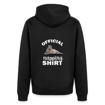 Capybara - Unisex Premium Bio Zip Hoodie - Schwarz - Hinten - Nico (187cm)