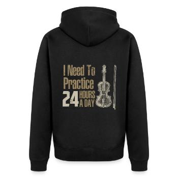 Geigenliebhaber müssen Fiddle Player Violine üben - Unisex Premium Bio Zip Hoodie - Schwarz - Hinten - Nico (187cm)
