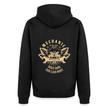Mechanic Vintage Tattoo - Unisex Premium Organic Zip Hoodie - black - Back - Nico (187cm)