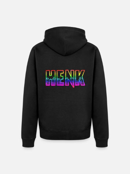 henk rs regenbogen - Unisex Premium Bio Zip Hoodie - Schwarz