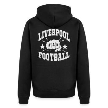 Liverpool_Fan - Unisex Premium Bio Zip Hoodie - Schwarz - Hinten - Nico (187cm)