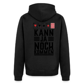 Poker shirt, can still come - Unisex Premium Organic Zip Hoodie - black - Back - Nico (187cm)
