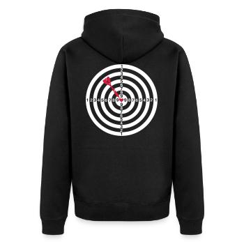LovedART - Unisex Premium Bio Zip Hoodie - Schwarz - Hinten - Nico (187cm)