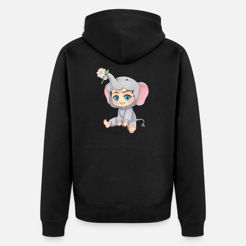 La collection d'éléphant MOSBIES - Veste à capuche bio Premium Unisexe - noir