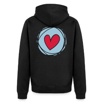 Heart Love Valentines Day Carnival Carnival Marriage - Unisex Premium Organic Zip Hoodie - black - Back - Nico (187cm)