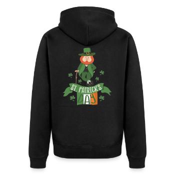 St. Patrick's Day: Irish Leprechaun Leprechaun March 17 - Unisex Premium Organic Zip Hoodie - black - Back - Nico (187cm)