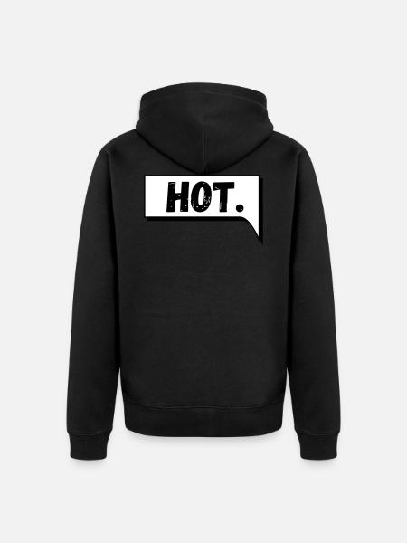 Comic Speech Bubble Hot - Unisex Premium Organic Zip Hoodie - black