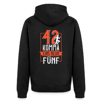 42 point un neuf cinq - course de marathon - Veste à capuche bio Premium Unisexe - noir - Dos - Nico (187cm)