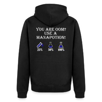 Utilisez une potion de mana pour les joueurs - Veste à capuche bio Premium Unisexe - noir - Dos - Nico (187cm)