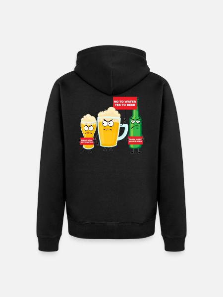 Save Water Drink Beer - Unisex Premium Organic Zip Hoodie - black