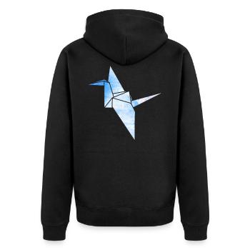 Grue origami - Veste à capuche bio Premium Unisexe - noir - Dos - Nico (187cm)