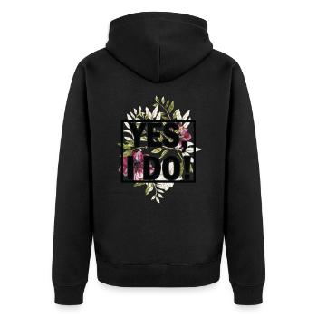 Hochzeit Ehe Trauung Liebe Treue Geschenkidee - Unisex Premium Bio Zip Hoodie - Schwarz - Hinten - Nico (187cm)