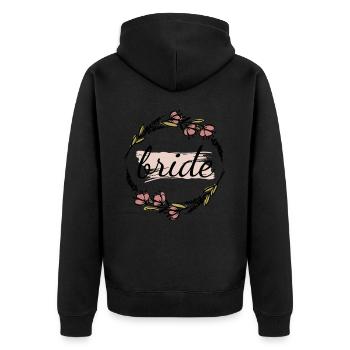 Hochzeit Ehe Trauung Liebe Treue Geschenkidee - Unisex Premium Bio Zip Hoodie - Schwarz - Hinten - Nico (187cm)
