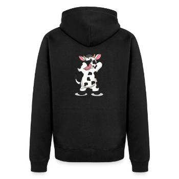 Dabbing cow funny cow farm gift - Unisex Premium Organic Zip Hoodie - black - Back - Nico (187cm)