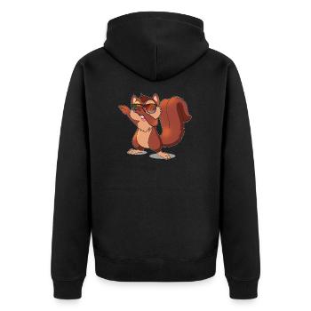 Dabbing Squirrel danse drôle cadeau - Veste à capuche bio Premium Unisexe - noir - Dos - Nico (187cm)