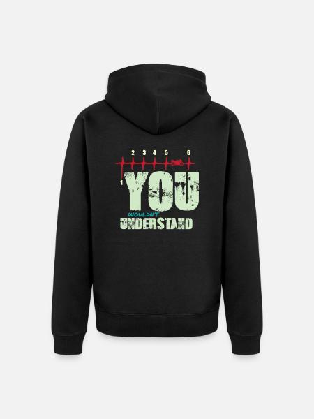 Motorrad Herzschlag - Unisex Premium Bio Zip Hoodie - Schwarz