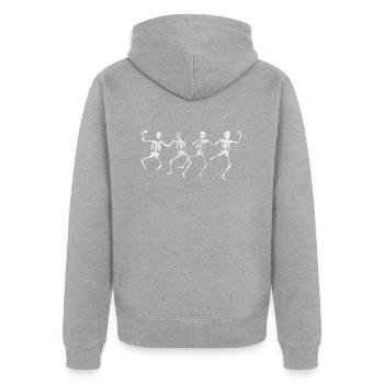 Tanzen - Unisex Premium Bio Zip Hoodie - Grau meliert - Hinten - Nico (187cm)