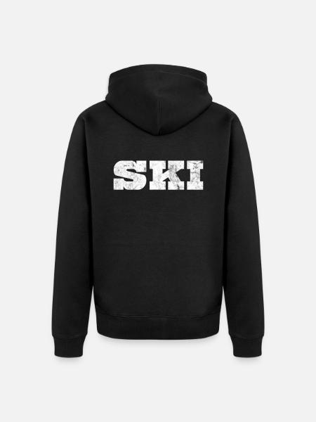 Ski - Unisex Premium Bio Zip Hoodie - Schwarz