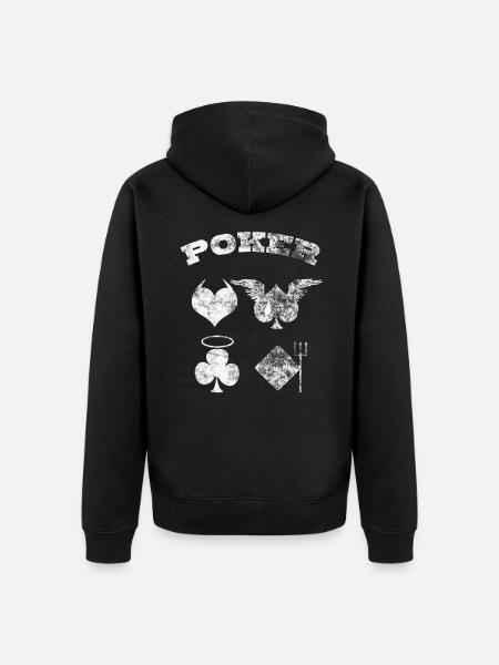 Poker Pokern - Unisex Premium Bio Zip Hoodie - Schwarz