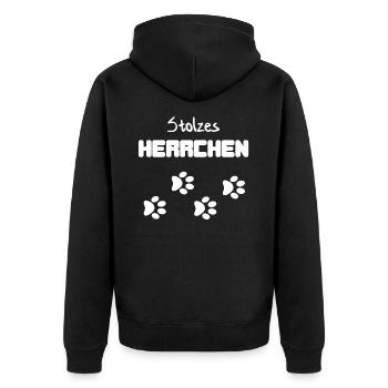 Hund Herrchen Hundebesitzer - Unisex Premium Bio Zip Hoodie - Schwarz - Hinten - Nico (187cm)