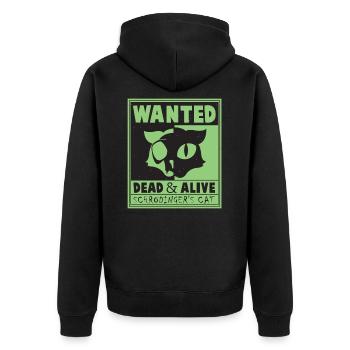 Schrodingers Cat Wanted Physique morte et vivante - Veste à capuche bio Premium Unisexe - noir - Dos - Nico (187cm)