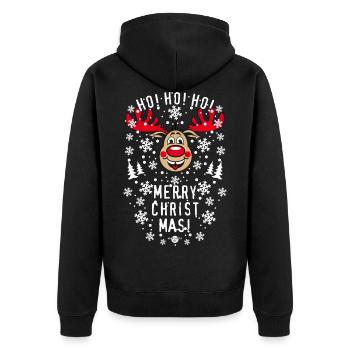 195 Cerf Rudolph Ho Ho Merry Christmas - Veste à capuche bio Premium Unisexe - noir - Dos - Nico (187cm)