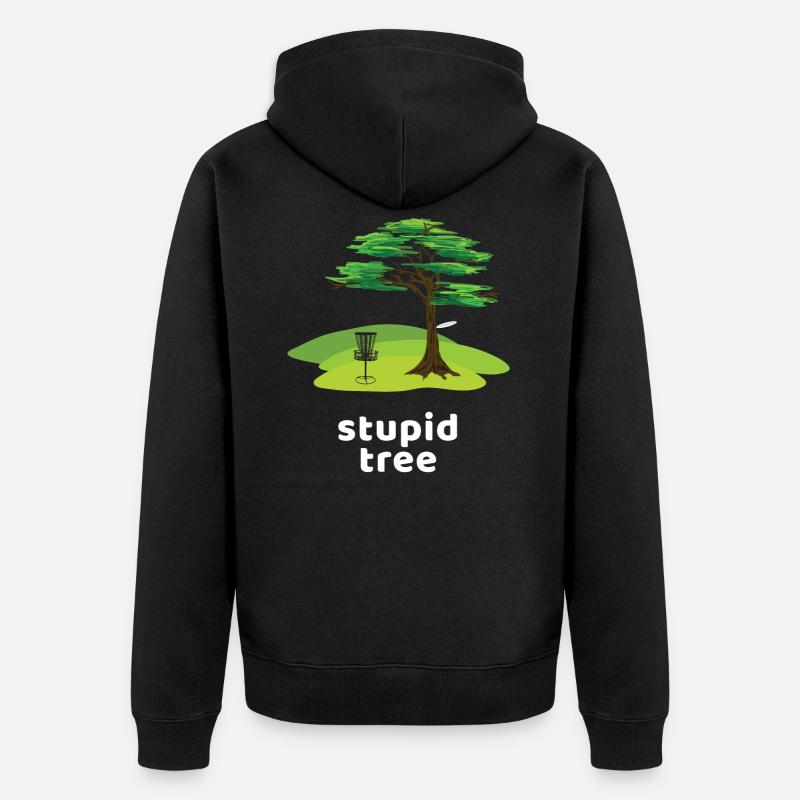 Dummer Baum Disc Golf - Unisex Premium Bio Zip Hoodie - Schwarz