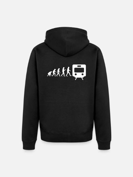 Zug U-Bahn - Unisex Premium Bio Zip Hoodie - Schwarz