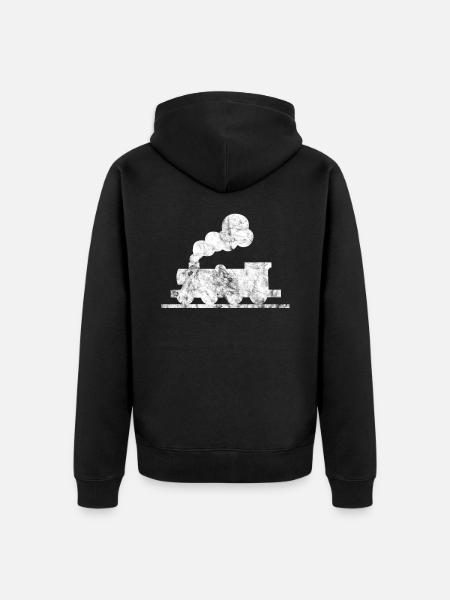 railroad - Unisex Premium Organic Zip Hoodie - black