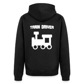 Train conductor train railway locomotive - Unisex Premium Organic Zip Hoodie - black - Back - Nico (187cm)