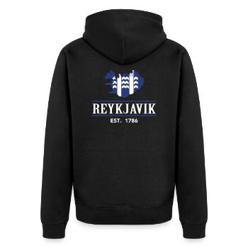 Iceland Reykjavik silhouette vacationer gift - Unisex Premium Organic Zip Hoodie - black - Back - Nico (187cm)