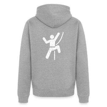 Grimpeur - Veste à capuche bio Premium Unisexe - gris chiné - Dos - Nico (187cm)