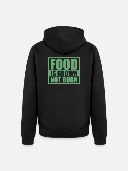 Veganer Spruch Veganes Essen - Unisex Premium Bio Zip Hoodie - Schwarz
