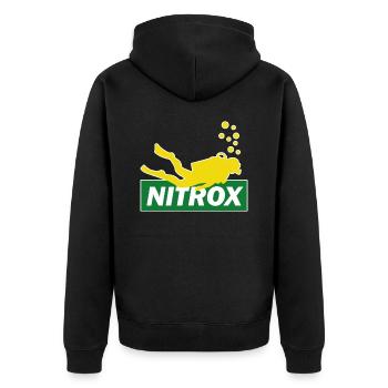 Diving Nitrox Scuba Diving Budy Diver Gift - Unisex Premium Organic Zip Hoodie - black - Back - Nico (187cm)