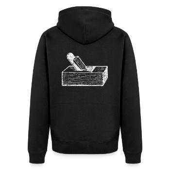 Schreiner - Unisex Premium Bio Zip Hoodie - Schwarz - Hinten - Nico (187cm)