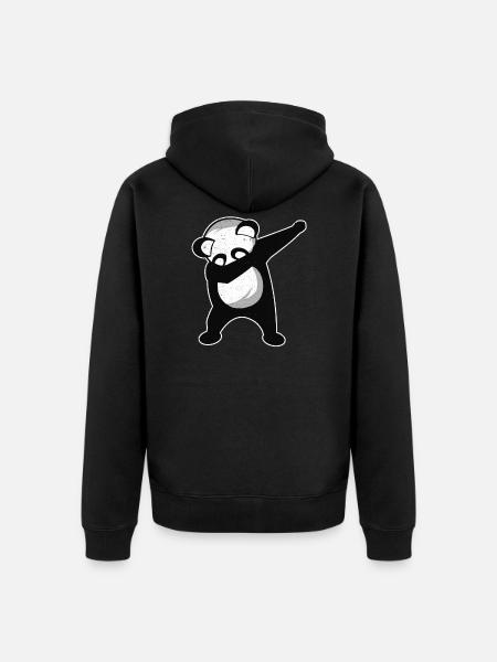Dabbing Panda - Unisex Premium Organic Zip Hoodie - black