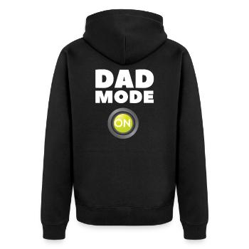 Dad Mode On - Unisex Premium Organic Zip Hoodie - black - Back - Nico (187cm)