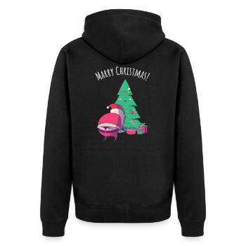 Ugly Christmas Père Noël Drôle d’idée cadeau - Veste à capuche bio Premium Unisexe - noir - Dos - Nico (187cm)