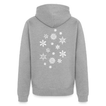 Winter - Unisex Premium Bio Zip Hoodie - Grau meliert - Hinten - Nico (187cm)