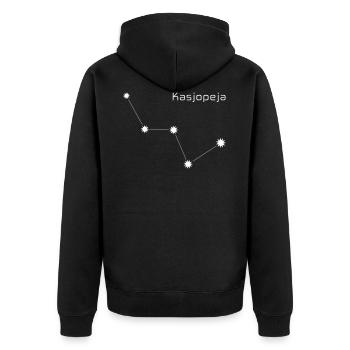 La constellation "Cassiopée" avec l'inscription "Cassiopée" - Veste à capuche bio Premium Unisexe - noir - Dos - Nico (187cm)