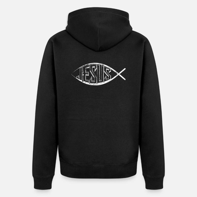 Jésus - Veste à capuche bio Premium Unisexe - noir