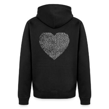 Jesus Liebe - Unisex Premium Bio Zip Hoodie - Schwarz - Hinten - Nico (187cm)