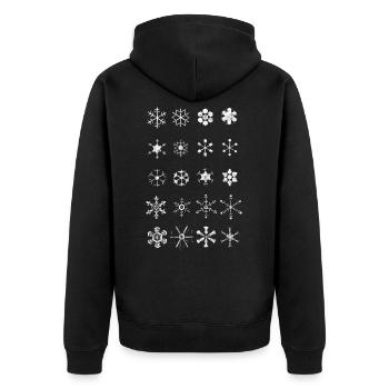 snowflakes - Unisex Premium Organic Zip Hoodie - black - Back - Nico (187cm)